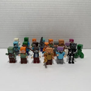 LEGO Minecraft Minifiguras Con Algunos Accesorios Lote De 20 VER FOTOS - Imagen 1 de 21