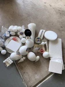 20+ Styrofoam Form Shapes Lot Boutique Beading Ornament Craft Vintage - Picture 1 of 6