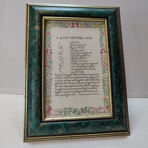 Gorgeous Vintage Picture Frame with Wedding Cake Recipe - Picture 1 of 3