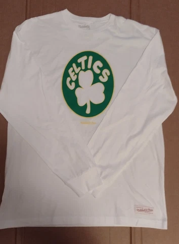 Mitchell and Ness Boston Celtics Long Sleeve T-shirt White Size XL Cover