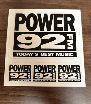 Vtg 1999 Decals Contest Entry Power 92 FM Radio Today's Best Music Edmonton Foto 1 de 4