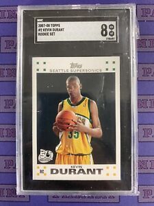 2007-08 TOPPS KEVIN DURANT #2 ROOKIE SET THUNDER WARRIORS SUNS SGC 8 NM-MT