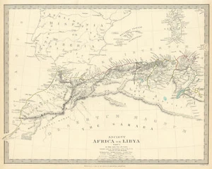 ANCIENT NORTH AFRICA.Mauritania Byzacium.Morocco Algeria Tunisia.SDUK 1844 map - Picture 1 of 1