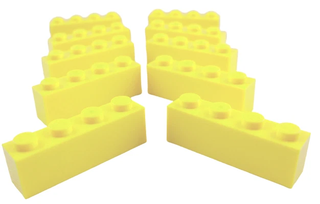 Lego 10 Stück hellgelb (bright light yellow) Steine 1x4 Stein (3010) City Neu - Bild 1 von 1