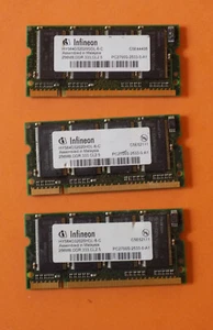 3 Barrettes RAM Infineon PC2700S-2533-0-A1 HYS64D32020GDL-6-C 256MB DDR PC2700S - Photo 1/2