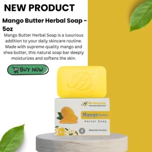 Women Herboganic Natural HERBOGANIC Mango Butter Herbal Soap,5 oz Bar |Pack of 1 - Picture 1 of 5