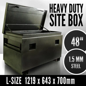 48" Jobsite Tough Box, Site Box Heavy Duty Tool Box Case Chest Storage, Toolbox - Picture 1 of 8
