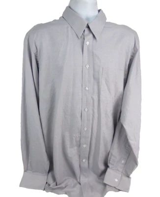 Camisa de Vestir Ike Behar Talla 17.5 - 37 Alta Gris Botón Delantero Rochester Foto 1 de 4