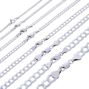 10K White Gold Solid 2mm-8.5mm Cuban Curb Link Chain Necklace Men Women 16"- 30" - Picture 1 of 84