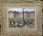 Vintage French Painting of the Bastile Monument Paris
