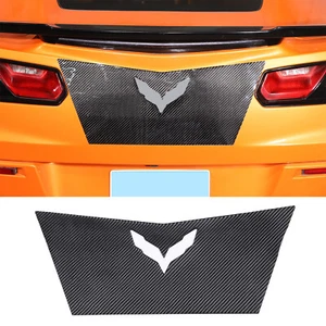 carbon Fiber Sticker Rear Tail logol trim panel Fit For Corvette C7 2014-2019 - Picture 1 of 12