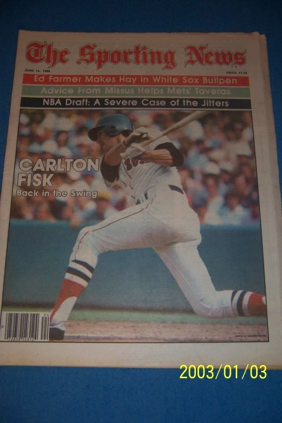 1980 Sporting News BOSTON RED SOX Carlton FISK No Label FREE SHIPPING Pudge - Image 1 of 1
