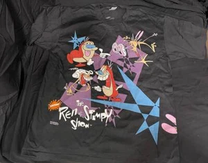 THE REN & STIMPY SHOW VINTAGE XL T-SHIRT ALL OVER PRINT 1992 NICKELODEON - Picture 1 of 4