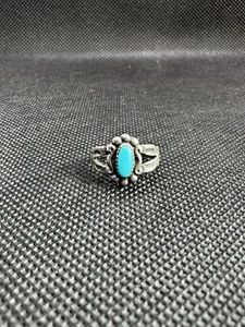Vintage Bell Trading Post Turquoise Sterling Silver Ring - Size 5 - Picture 1 of 6