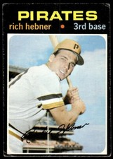 1971 Topps Baseball Card Rich Hebner Pittsburgh Pirates #212