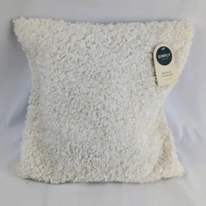 2 x Boucle Cushion Covers 1 Pair 40cm x 40cm Cream Washable Covers RRP £8 each - Picture 1 of 7