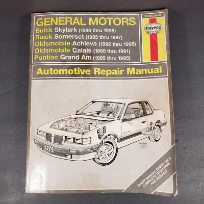 Haynes Repair Manual Buick Oldsmobile Pontiac Grand Am 1985-1995 38025 - Image 1 of 4