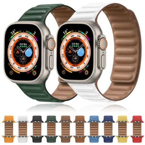 Correa de cuero magnética para Apple Watch 10 9 8 7 6 SE 42/45/46/49mm Ultra 2 - Imagen 1 de 41