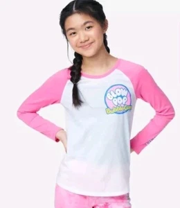 Justice Big Girls T-Shirt Bubblegum Raglan Sleeve Scented Candy Graphic Sz XL - Picture 1 of 10