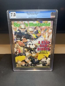 CGC 7.0 Newsstand Edition Sports Illustrated-Michigan & Notre Dame-11/22/1986 - Picture 1 of 1