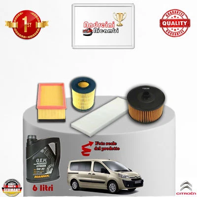 KIT TAGLIANDO FILTRI + OLIO CITROEN JUMPY II 2.0 HDi 88KW 120CV DAL 2007 ->