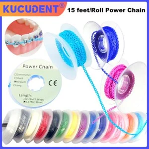 Kucudent Dental Orthodontic Elastic Power Chain Braces Rubber Band Ultra Long - Picture 1 of 72