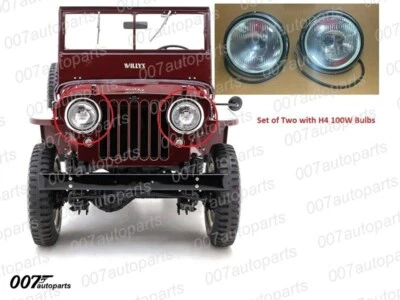 Par de luces de faros izquierda y derecha para willys jeep 3A 3B CJ5 M38 completo Foto 1 de 4