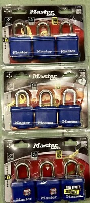 9 Master Lock 312TRI Weatherproof Blue Thermoplastic Laminated Padlock - Image 1 of 4