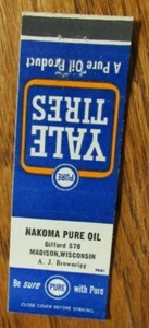 NAKOMA PURE OIL GASOLINERA MATCHCOVER: MADISON, WISCONSIN (A. BROWNRIGG) -G19 - Imagen 1 de 1