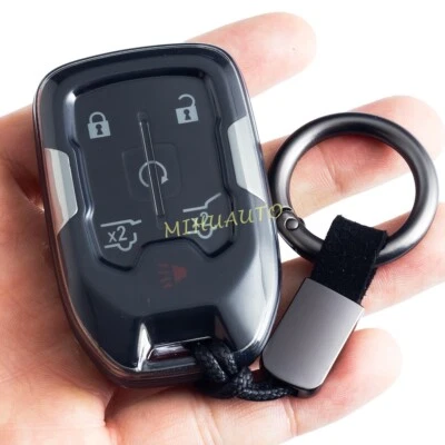 Funda Carcasa Llavero Inteligente Coche Transparente Negra Para Chevrolet Silverado Tahoe Foto 1 de 4