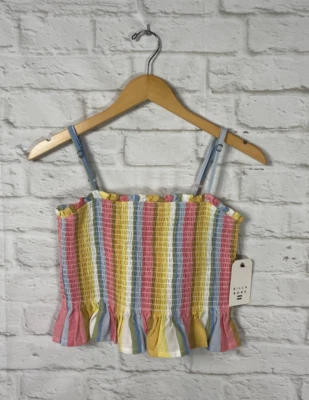 NUEVA Camiseta sin mangas Billabong para niñas mezcla de lino a rayas talla grande Foto 1 de 4