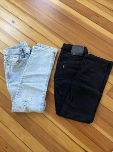 Levi 502 / Old Navy Boys Jeans Sz 10 Reg Black Regular TaperFit Denim - Picture 1 of 6