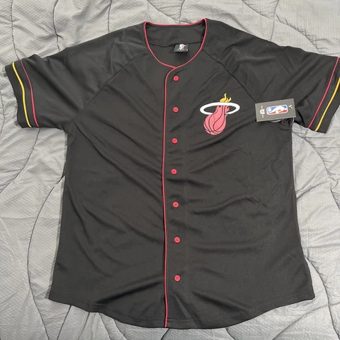 New Men’s Medium Miami Heat Baseball Jersey-cool Cover