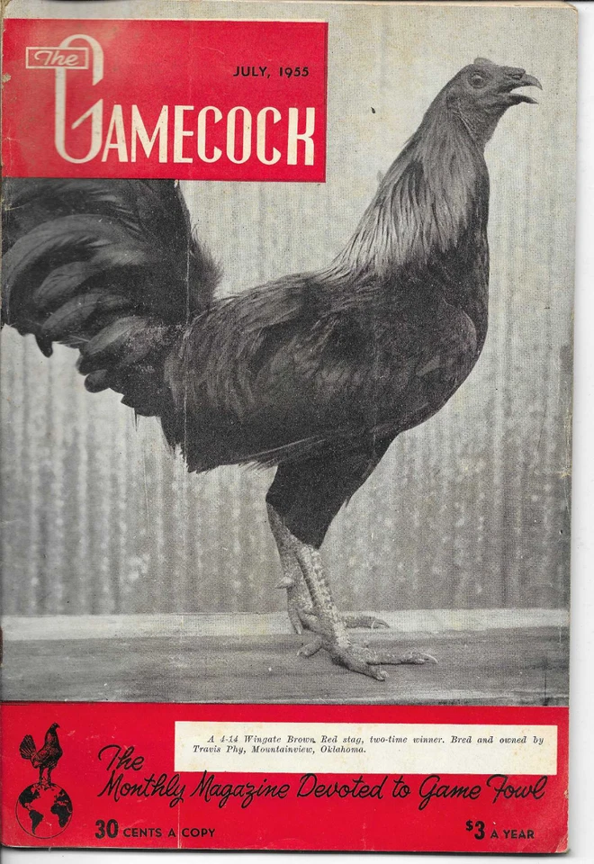 VINTAGE POULTRY QUALITY MAGAZINE The Gamecock Devoted to GameFowl july 1955 - Image 1 of 2