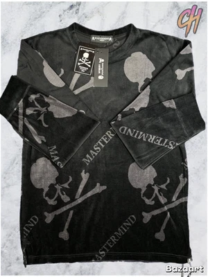 Camisa Mastermind Vs. Bape Terciopelo Negra Todo Sobre L/S Talla Pequeña Foto 1 de 4