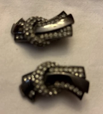 Pendientes Givenchy Vintage Negros Estrás Firmados Foto 1 de 4
