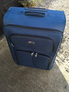 Revelation Travel Luggage Suitcase Blue 2Wheeled 47cm wide x 30cm deepx74cm high - Picture 1 of 12
