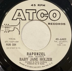 Baby Jane Holzer – Rapunzel / Nowhere – ATCO Records - 45-6482 – 1967 45 RPM 7" - Picture 1 of 4