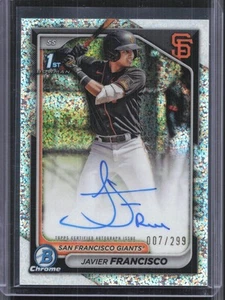 2024 Bowman Chrome #CPA-JFA Javier Francisco 1st Speckle Auto #007/299 - Picture 1 of 2