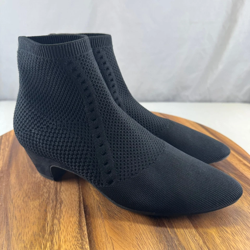 Botín calcetín tejido elástico reciclado púrpura Eileen Fisher negro de lujo para mujer 7,5  Foto 1 de 4