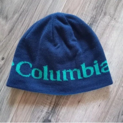 Gorro de punto reversible a rayas azules Columbia Boys Foto 1 de 4