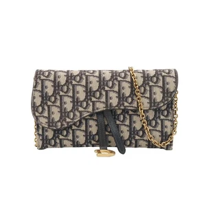 Dior Blauer Oblique Jacquard Saddle WOC Ketten Geldbörse Crossbody Bag 133312475 - Picture 1 of 10