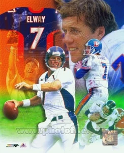 FOTO 8X10 COMPUESTA CON LICENCIA DE JOHN ELWAY DENVER BRONCOS LEGEND - Imagen 1 de 1