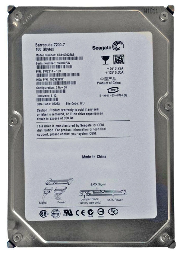 ST3160023AS SEAGATE BARRACUDA 7200.7 160GB SATA 3.5'' ST3160828AS - Image 1 of 1