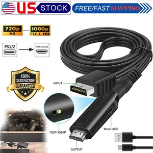Para Sony PS1/PS2 a HDMI Convertidor Consola de Juegos 1080P Video Audio Cable Adaptador - Imagen 1 de 6