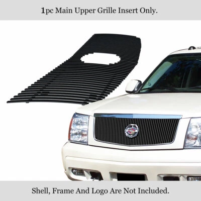 Fits 2002-2006 Cadillac Escalade w/ Logo Show Main Stainless Black Billet Grille - Image 1 of 4