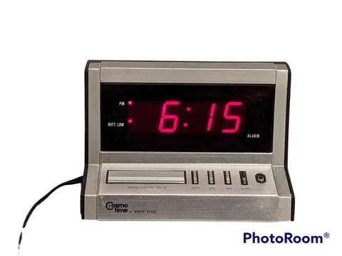 Silver Cosmo Time E509 Solid State Digital Alarm Clock Retro 80s TESTED & ALARM Cover
