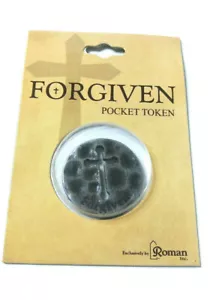 FORGIVEN JESUS CROSS Pocket Token Faith Believer Christian - Picture 1 of 2