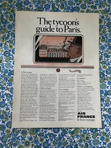 Vintage 1970 Air France Airlines Print Ad The Tycoon’s Guide To Paris - Picture 1 of 7