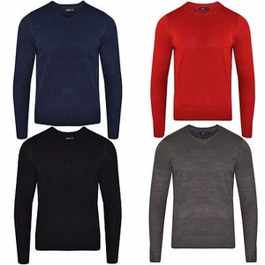 Sudadera para hombre Prendas tejidas Suéter Jumper Pulóver Cuello en V Mangas Largas Top 605 - Imagen 1 de 10